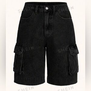 Shein jorts they do have a little bit of heat damage color black size 27